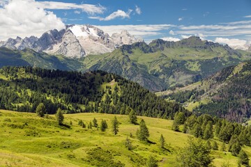 Poster - View of mount Marmolada, Alps Dolomites mountains, Italy