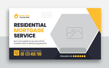 Wall Mural - Mortgage service youtube thumbnail and web banner template design