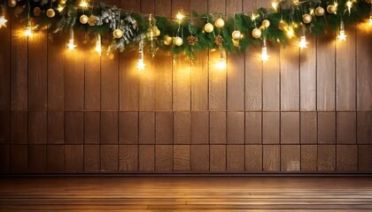 Wall Mural - christmas background with garlands