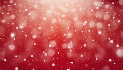 soft lights and snow on christmas red background