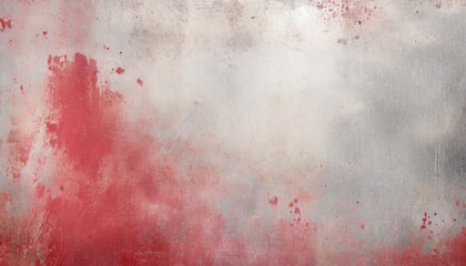 Wall Mural - grunge background texture with red paint spatter and silver white and gray grungy textured design old antique or vintage painted metal