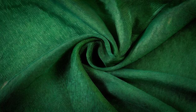 dark green fabric cloth texture for background and design art work beautiful crumpled pattern of silk or linen