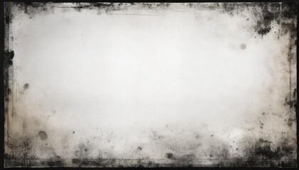 Wall Mural - a white weathered paper with vintage texture framed by a black vignette with mold spots to overlay a horror photograph blank sheet for a background