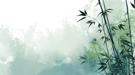 Wall Mural - Bamboo ink painting style background illustrator