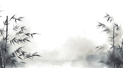 Wall Mural - Bamboo ink painting style background illustrator