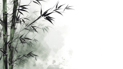 Wall Mural - Bamboo ink painting style background illustrator