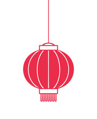 Poster - Red Hanging Chinese Lantern Silhouette, Lunar New Year and Mid-Autumn Festival Decoration Graphic. Decorations for the Chinese New Year. Chinese lantern festival.