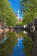 Gouda, Netherlands. View of Gouwekerk (formerly Sint-Jozefkerk, St. Joseph's Church) from Gouwe river. The church was built in 1902-1904 by design of architect Christianus Petrus Wilhelmus Dessing.