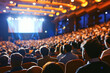 Bustling big hall business conference. Showcasing the vibrancy of the event,  successful business gathering in a large, well-lit conference hall.