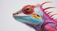 Portrait Of Blue Face Iguana