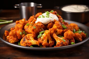 deep fried spicy cauliflower wings