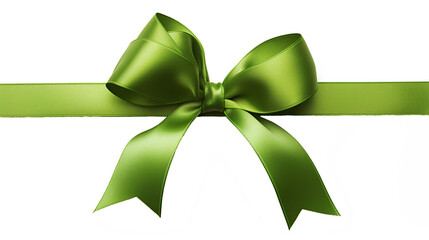 Wall Mural - green ribbon and bow isolated against transparent background