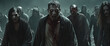 Zombie Halloween Walk of the Dead in Fantasy Apocalyptic Scene