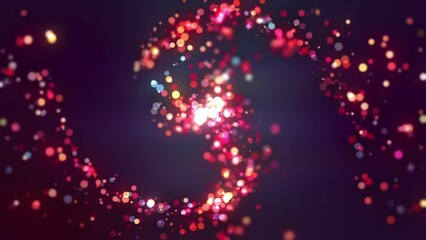 Wall Mural - colorful circular glowing particles, motion loop in abstract blurred background video