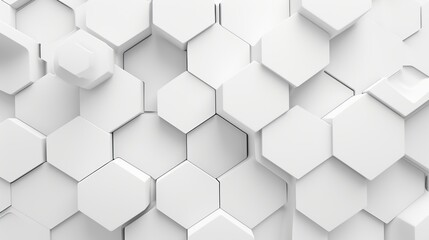 Poster - White hexagonal abstract 3d background