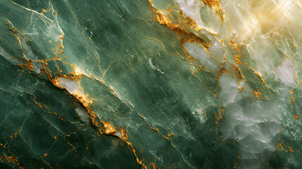 Wall Mural - a green and gold marble, realistic textures, barbizon school