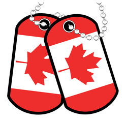 Sticker - Canadian Military Pair Of Dog Tags