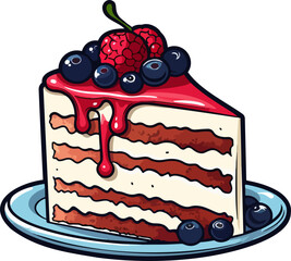 Wall Mural - Cake slice clipart design illustration