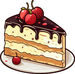 Wall Mural - Cake slice clipart design illustration