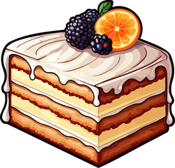 Wall Mural - Cake slice clipart design illustration