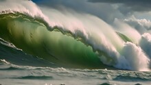 Giant Waves: Waves That Can Reach Several Tens Of Meters In Height. Generative AI