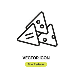 Fototapete - Nachos icon vector. Linear-style sign for mobile concept and web design. Nachos symbol illustration. Pixel vector graphics - Vector.	