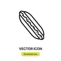 Aufkleber - Hot Dog icon vector. Linear-style sign for mobile concept and web design. Hot Dog symbol illustration. Pixel vector graphics - Vector.	