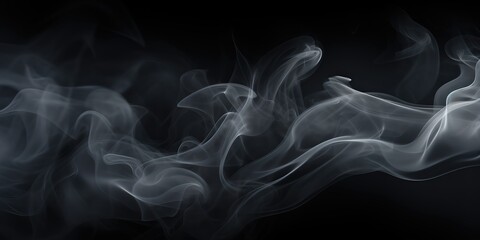 White smoke on black background