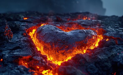 burning heart in fire