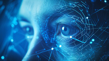 Biometric Security AI Advancement Iris Fingerprint Scanner Lock Cyber Digital Password Encryption Key Safety Online Scam Protection