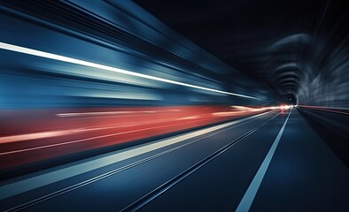 Poster - Long exposure shot of a busy street at night creating dynamic effect of the vehicle lights.