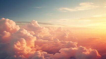 Wall Mural - cloud play photograph the clouds in the sky as they catch the last rays of the setting sun. emphasiz