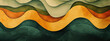 Unique abstract wave background in vintage style with a retro color mix of avocado green, mustard yellow and burnt orange