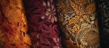 Colorful Floral Ornamental Cloth Waves, Motif, Pattern 21