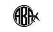 ABA three initial letter circle tour & travel agency logo design vector template. hajj Umrah agency, abstract, wordmark, business, monogram, minimalist, brand, company, flat, tourism agency, tourist