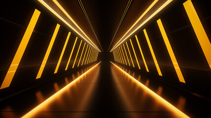 Wall Mural - Abstract yellow background with contrasting black in technology concept.