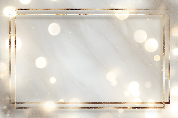 Canvas Print - a marble background with a gold frame and sparkling glitter looks luxurious.