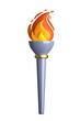 3D olympic torch with burning fire. Vector illustration