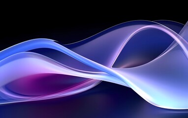 Canvas Print - 3d render, white colored background abstract shapes glowing in the ultraviolet spectrum, curved neon lines. generative ai