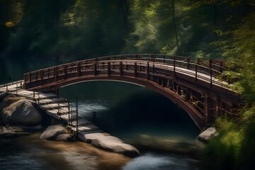 Wall Mural - old bridge over river