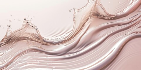 Moisturizer slashes and waves on light pastel background, hydrating face cream or lotion for skin care