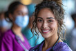 A young female nurse smiling
