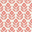 © irenemuse - Hand drawn decorative doodle flowers seamless pattern, silhouette scandinavian simple flower texture
