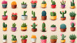 Playful Repeating Cactus Pattern