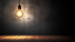 Hanging idea light bulb, Business concept