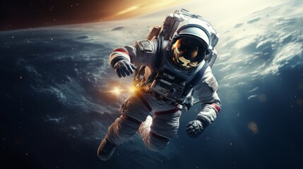 Wall Mural - An astronaut in outer space. Billions of galaxies in the universe. 