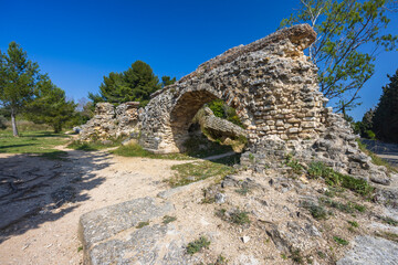 Wall Mural - Barbegal aqueduct (Aqueduc Romain de Barbegal) near Arles, Fontvieille, Provence, France