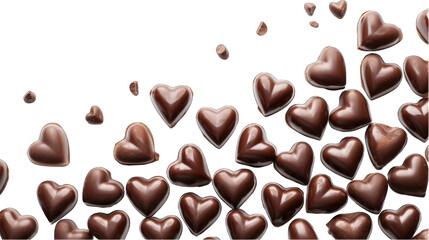 Wall Mural - Chocolate heart candies, graphic banner, isolated