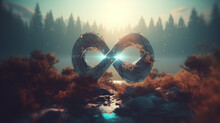 Infinite Symbol Wallpapers In The Style Of Double Exposure Generated AI