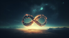 Infinite Symbol Wallpapers In The Style Of Double Exposure Generated AI